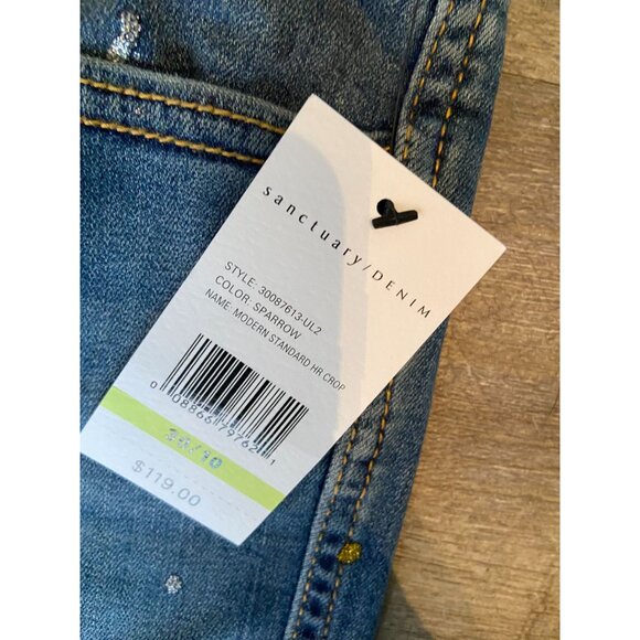 Sanctuary High-Rise Modern Straight Cropped Jeans Sparrow Blue Size 30 - Picture 7 of 8